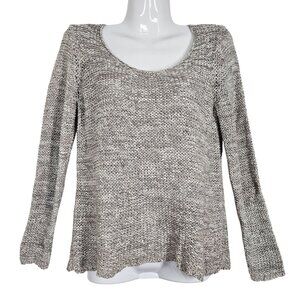 Eileen Fisher Open Knit Pullover Sweater Moon Speckled  Relaxed Fit Gray Women S